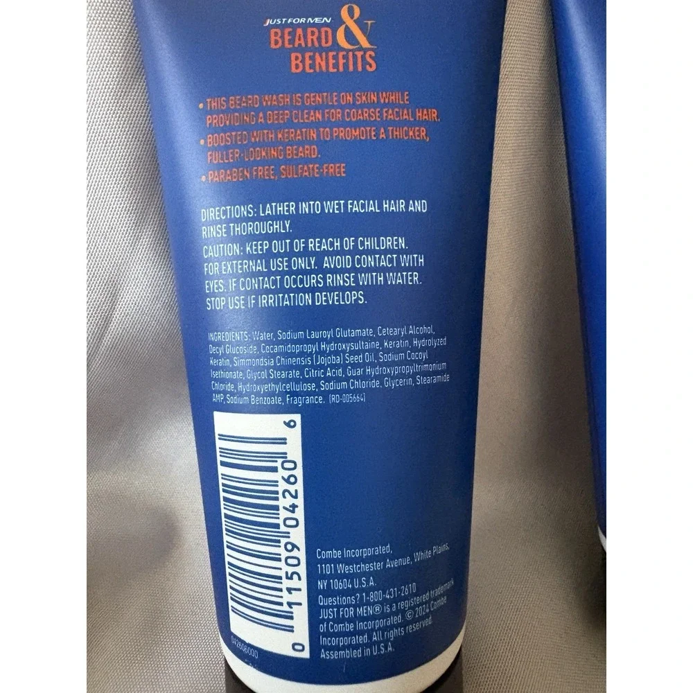 NEW Beard & Benefits Beard Wash 6.0 Oz 3 Pack Just For Men Beard Wash Forest